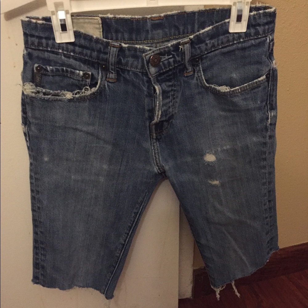 Custom distressed jean shorts